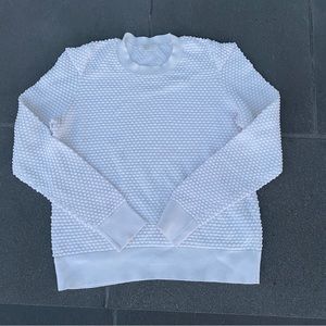 COS white popcorn sweatshirt top long sleeve sweater cropped textured women’s S